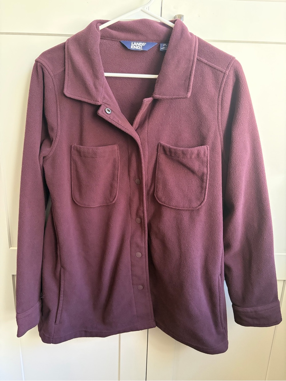 Lands' End Women's Plum Fleece Shacket Jacket